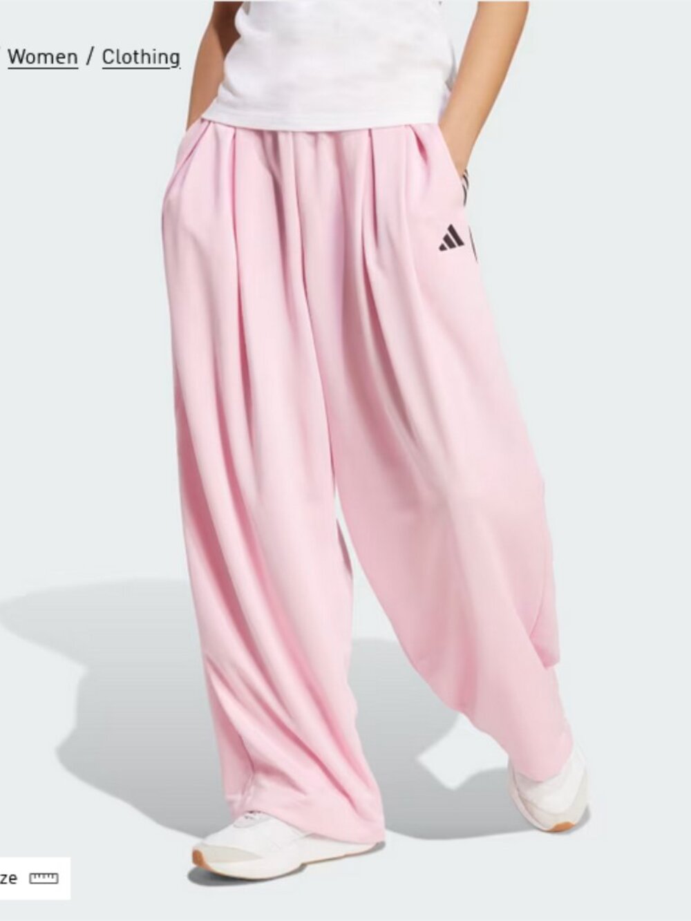 Adidas Tiro Pleated Wide Leg Track pants Womens Size M XL Pink JL7643